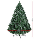 Jingle Jollys Christmas Tree 1.8M Xmas Tree Decorations Snowy 800 Tips