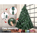 Jingle Jollys Christmas Tree 1.8M Xmas Tree Decorations Snowy 800 Tips