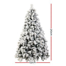 Jingle Jollys Snowy Christmas Tree 2.1M 7FT LED Lights Xmas Decorations Warm White