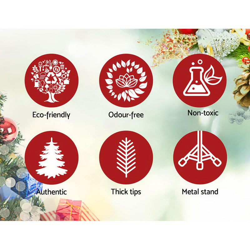 Jingle Jollys Christmas Tree 2.4M 8FT Xmas Decorations Snow Home Decor 1500 Tips