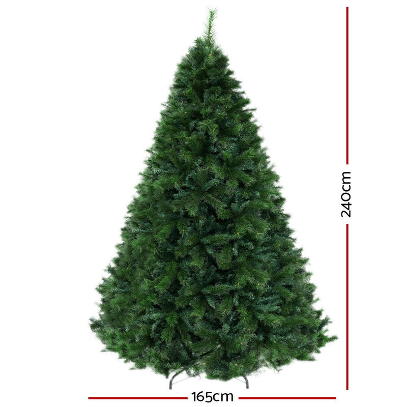 Jingle Jollys Christmas Tree 2.4M 8FT Xmas Decoration Green Home Decor 2100 Tips