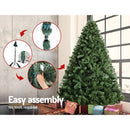 Jingle Jollys Christmas Tree 2.4M Xmas Tree Decorations Green 1500 Tips
