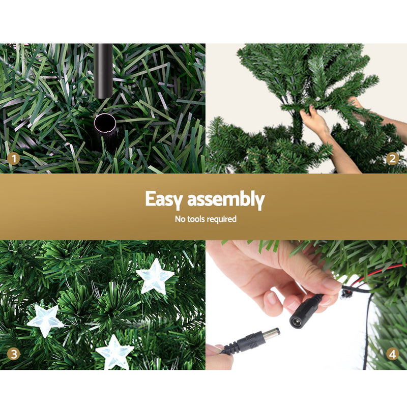 Jingle Jollys 1.8M 6FT LED Christmas Tree Xmas Optic Fiber Multi Colour Lights