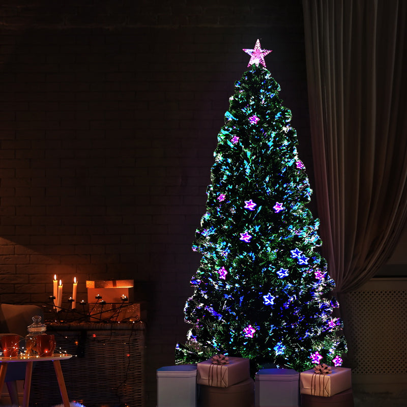 Jingle Jollys 1.8M 6FT LED Christmas Tree Xmas Optic Fiber Multi Colour Lights