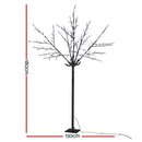 Jingle Jollys 1.8M LED Christmas Tree Blossom Twig Optic Fiber Cold White