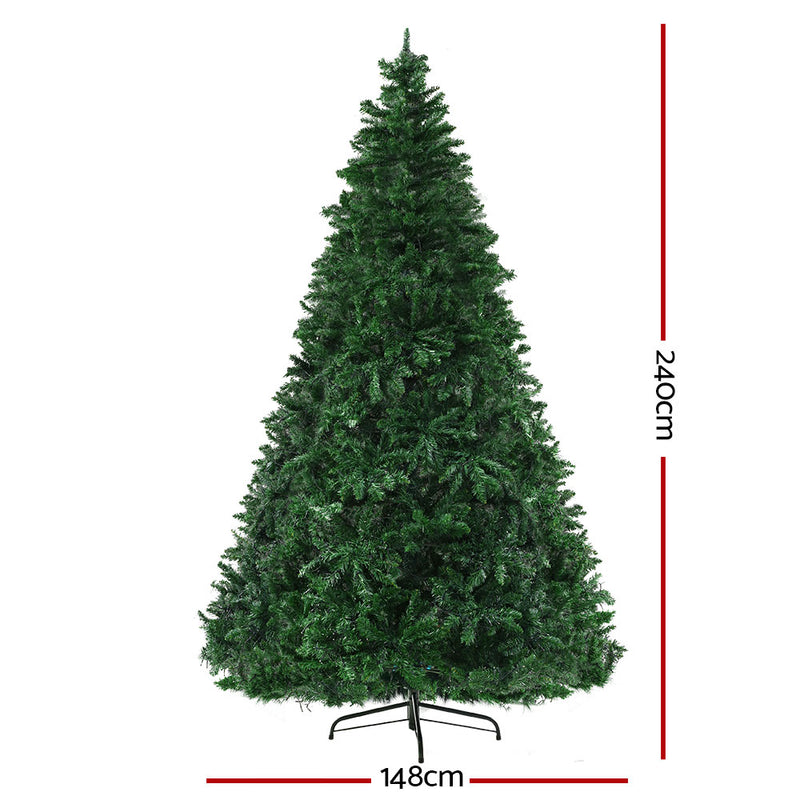 Jingle Jollys Christmas Tree 2.4M Green With 1488 LED Lights Multi Colour