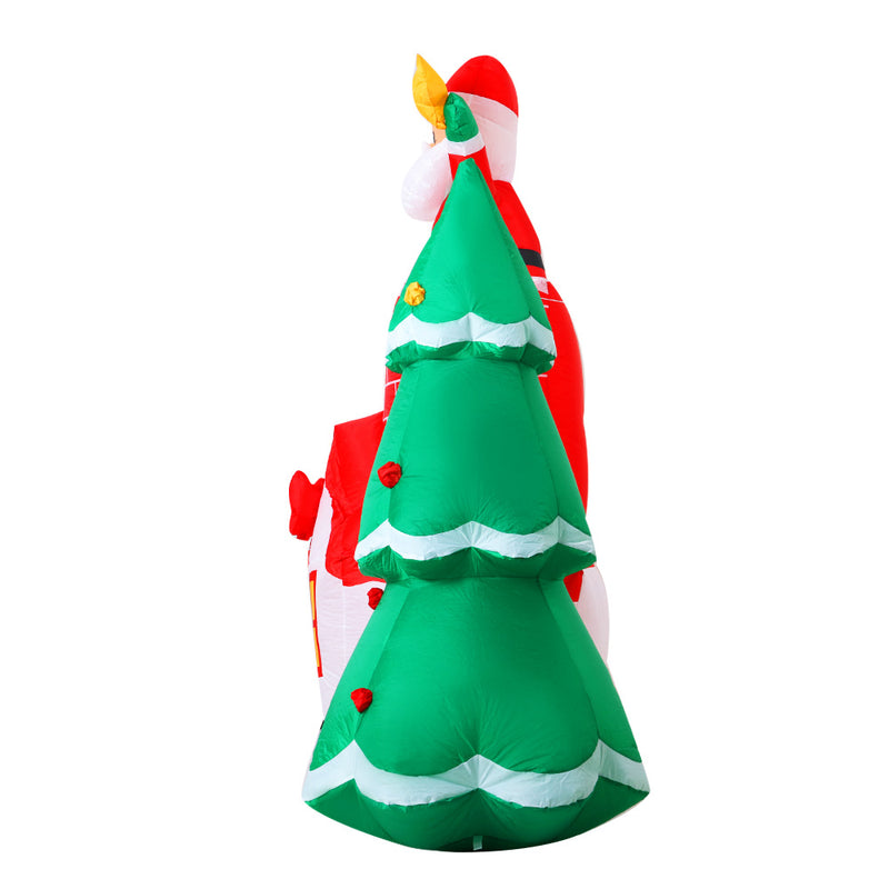 Jingle Jollys 2.2M Christmas Inflatable Santa Tree Lights Outdoor Decorations