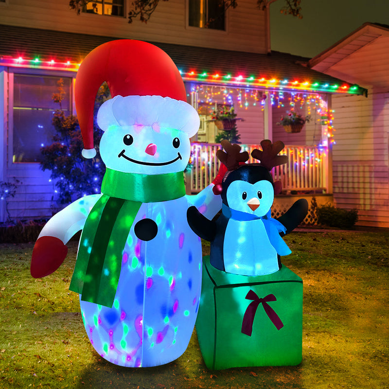 Jingle Jollys Inflatable Christmas 1.8M Snowman LED Lights Outdoor Decorations