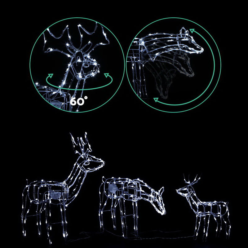 Jingle Jollys Christmas Motif Lights LED Rope Reindeer Waterproof Outdoor