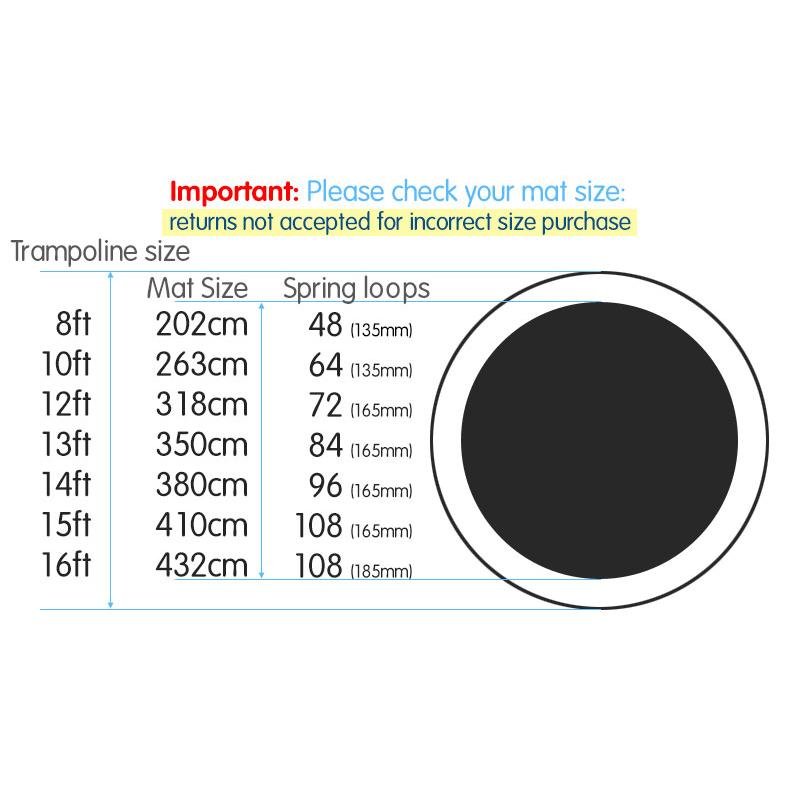 New 10ft Replacement Trampoline Mat Jumping Round Outdoor Spring Loops