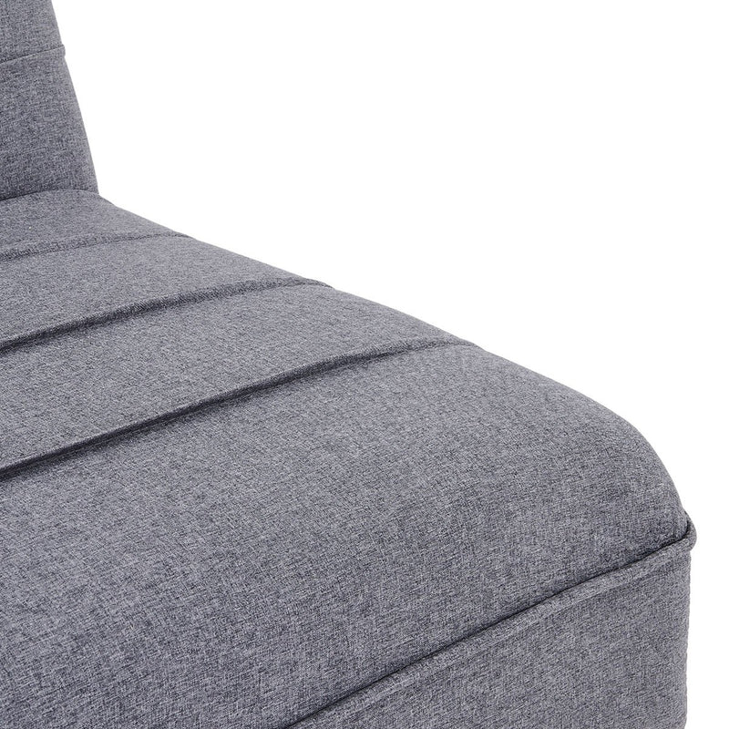 Sarantino 3 Seater Modular Linen Fabric Sofa Bed Couch - Dark Grey