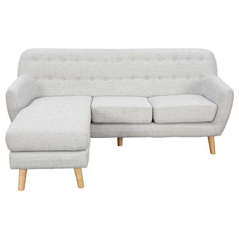 Sarantino Linen Corner Sofa Lounge L-shaped w/ Chaise Light Grey