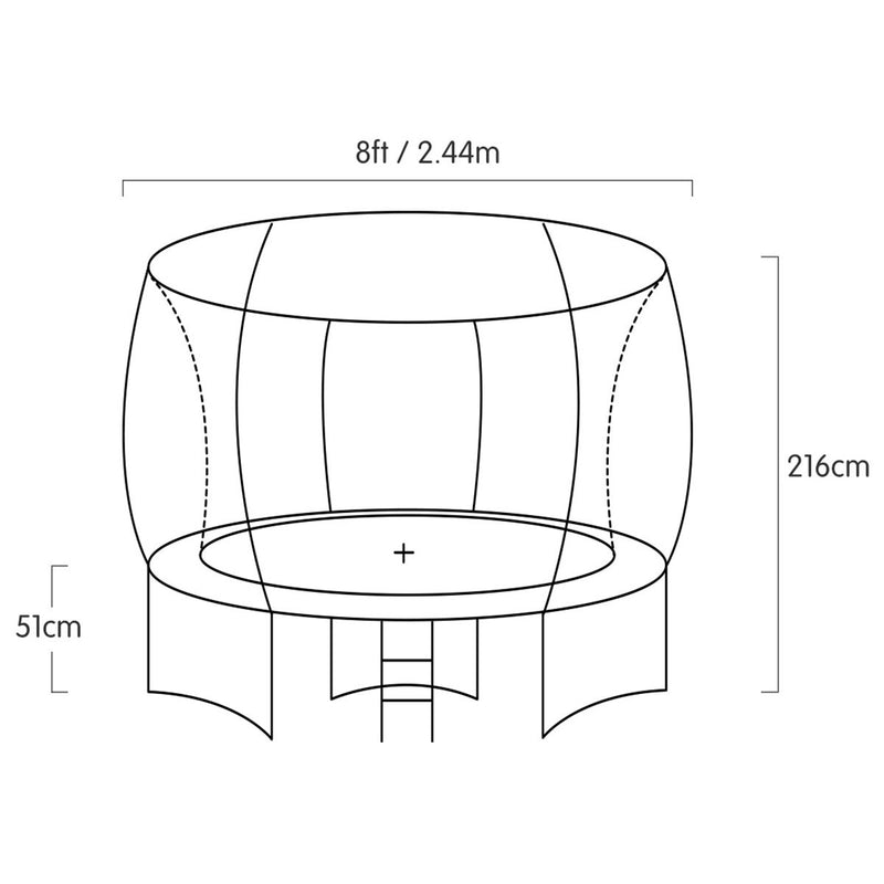 Kahuna 8ft Trampoline Spring Outdoor - Orange