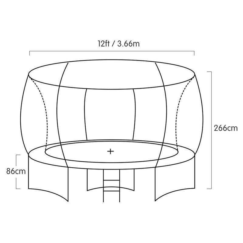 Kahuna Trampoline 12 ft with  Roof-Orange