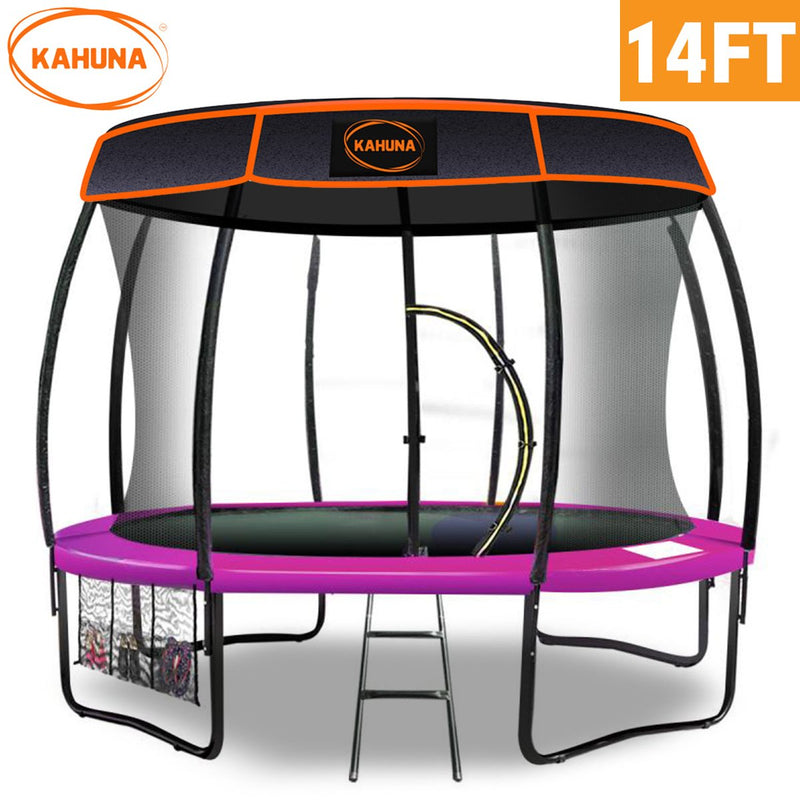 Kahuna Trampoline 14 ft with Roof - Pink